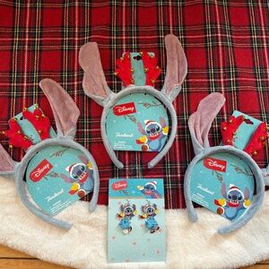 Disney Stitch Christmas Headbands + Earrings